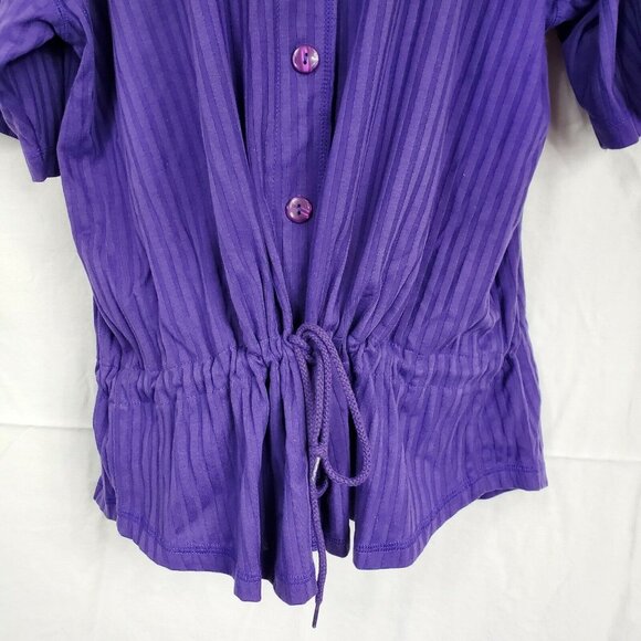 Lerner New York Women's Purple V- Neck Button Front Top Size M NWT - Picture 3 of 10